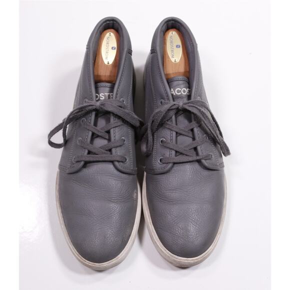 Lacoste Mens Ampthill Gray Hi Top Leather Sneakers US 10 - Picture 4 of 13